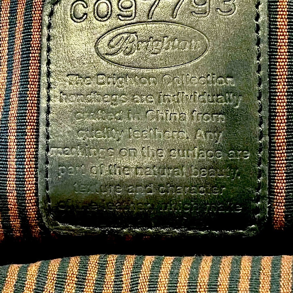 A Beautiful Brighton Pebbled/Croc Embossed Leather Doctor's Bag Crossbody Body - Picture 4 of 11